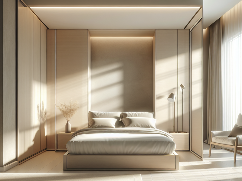 Cama multifuncional em estilo minimalista